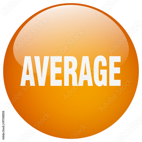average orange round gel isolated push button