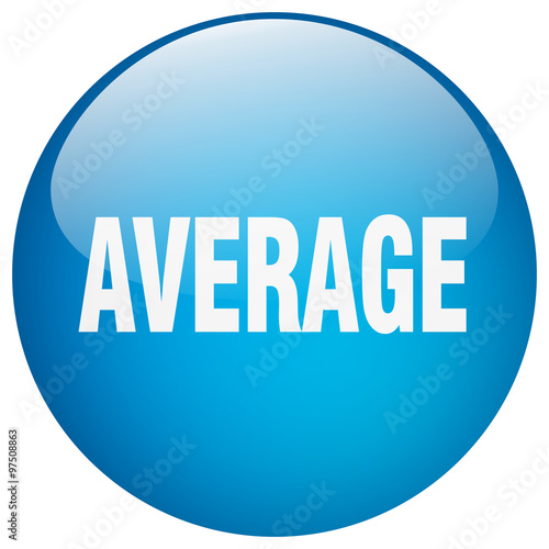 average blue round gel isolated push button