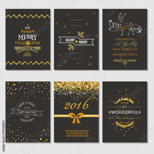 Christmas and New Year Cards - Art Deco Style