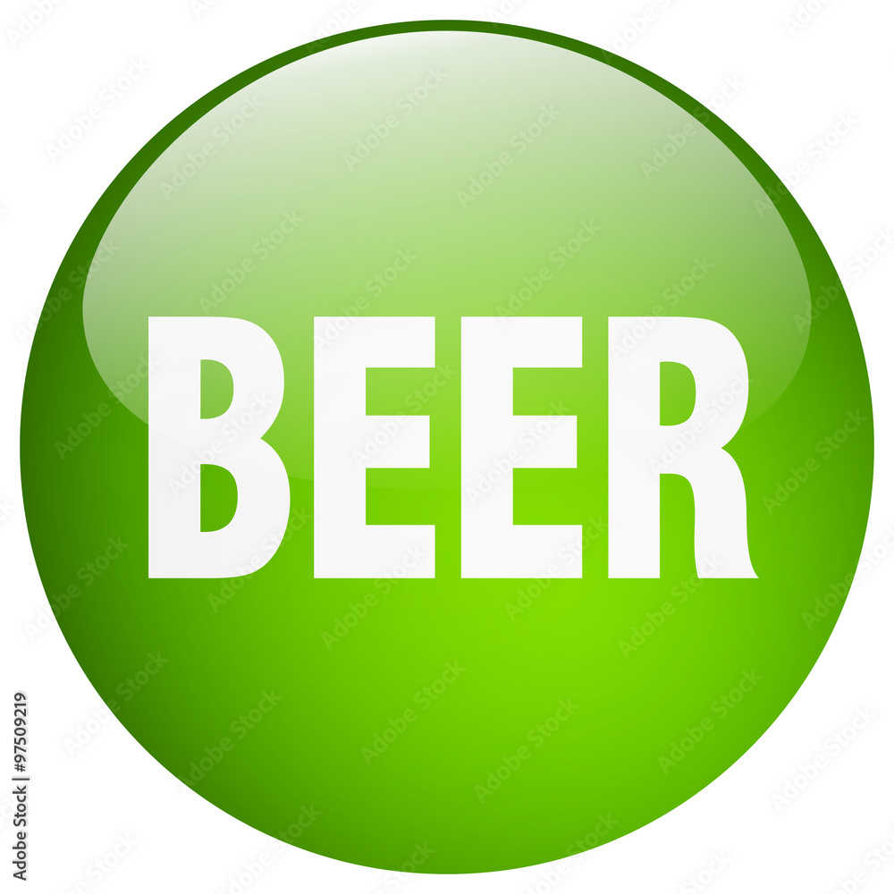 beer green round gel isolated push button beer green round gel isolated push button