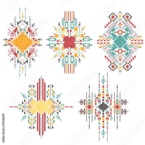 Abstract geometric tribal design elements