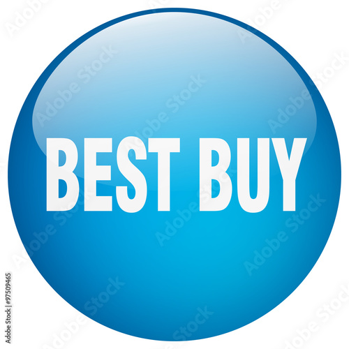 best buy blue round gel isolated push button