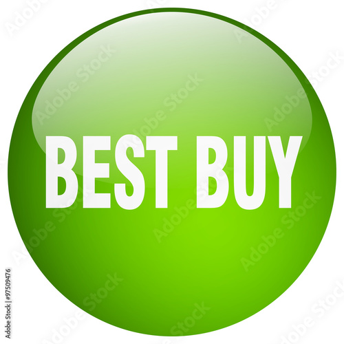 best buy green round gel isolated push button