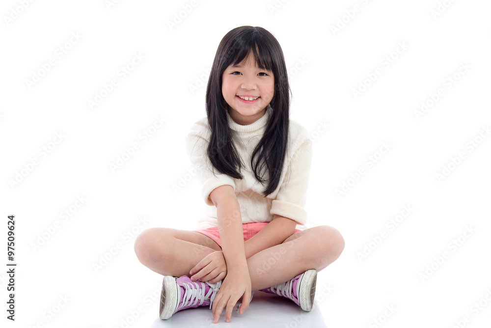 Beautiful asian girl sitting