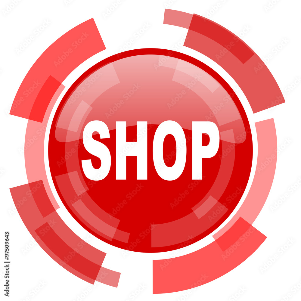 shop red glossy web icon shop red glossy web icon