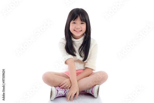 Beautiful asian girl sitting