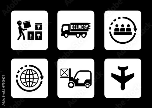 logistics concept icons set