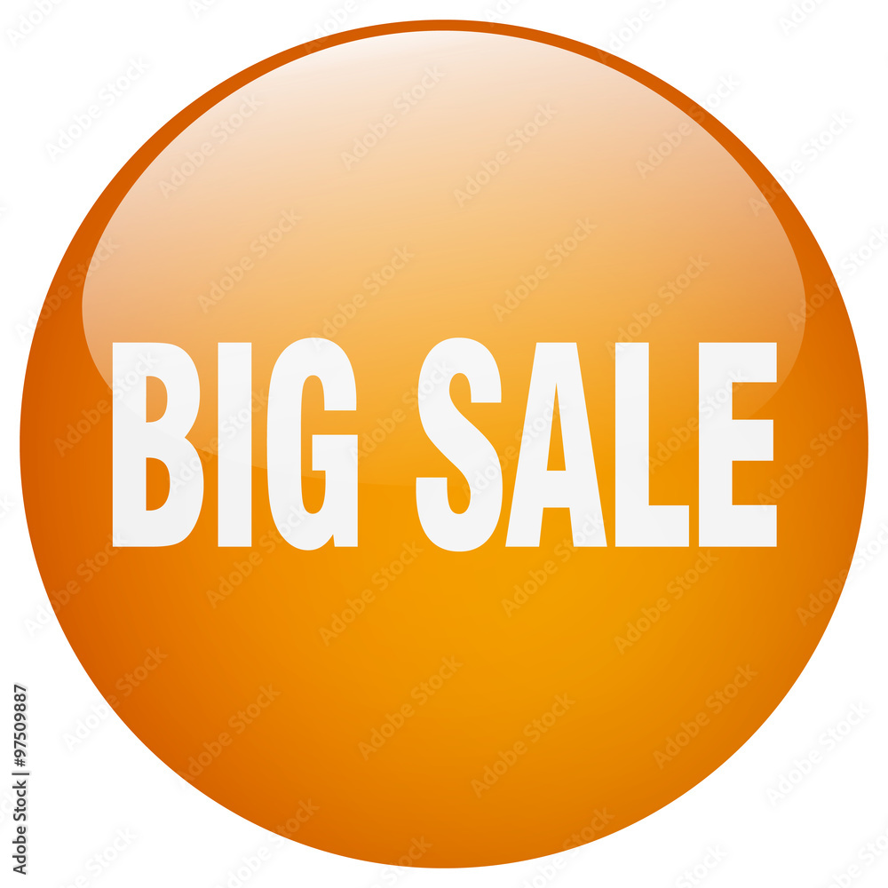 big sale orange round gel isolated push button big sale orange round gel isolated push button