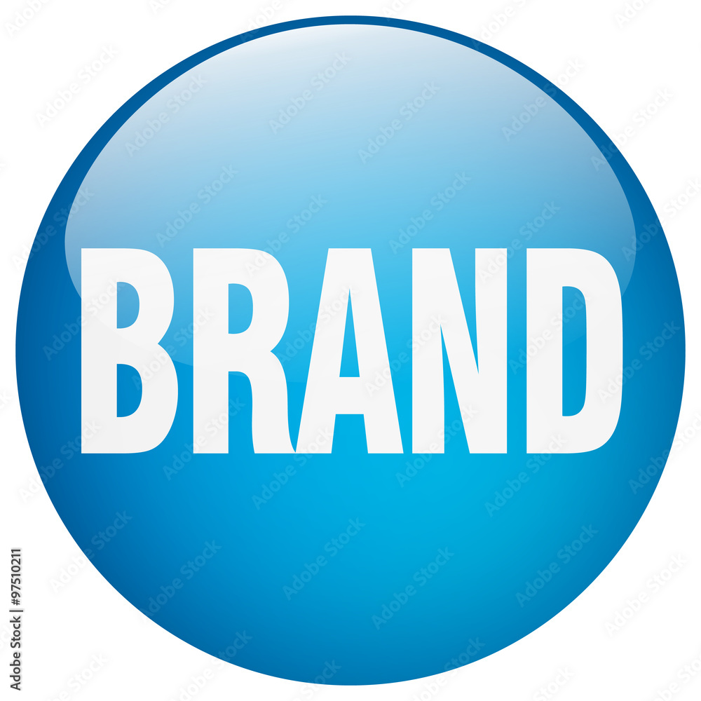 brand blue round gel isolated push button