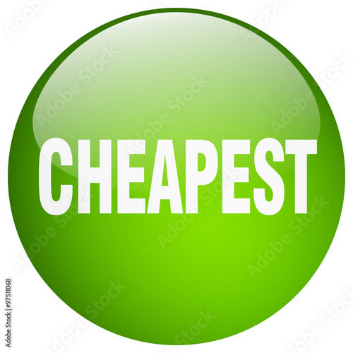 cheapest green round gel isolated push button