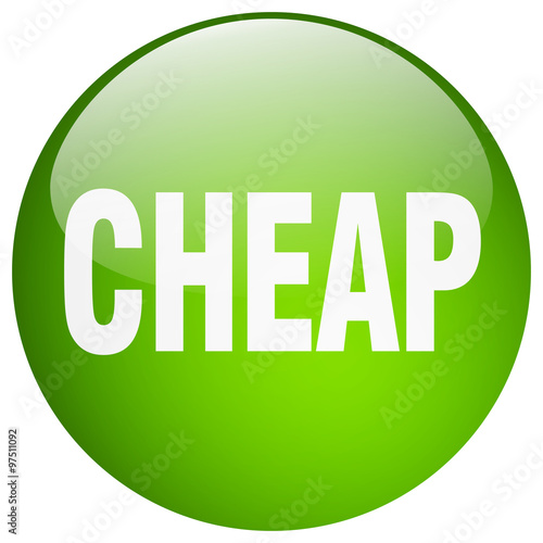 cheap green round gel isolated push button