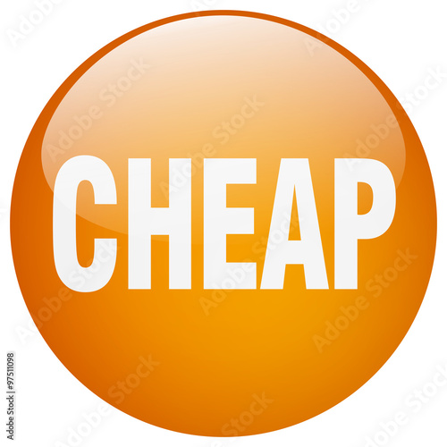 cheap orange round gel isolated push button