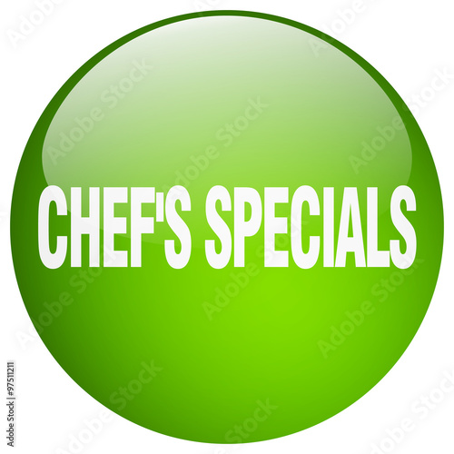 chef's specials green round gel isolated push button