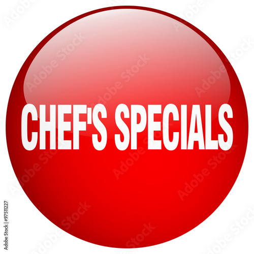 chef's specials red round gel isolated push button