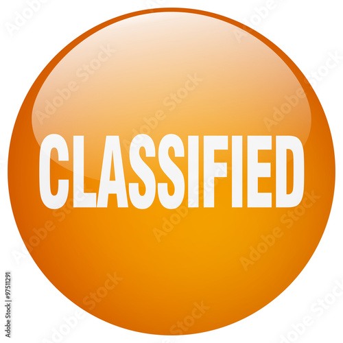 classified orange round gel isolated push button