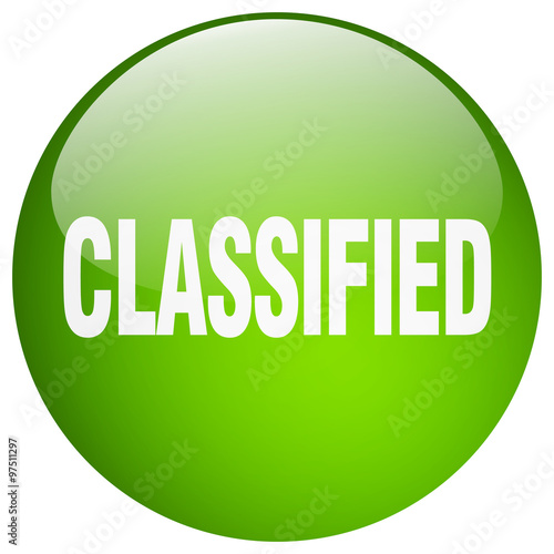 classified green round gel isolated push button