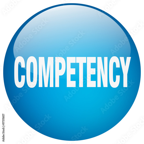 competency blue round gel isolated push button
