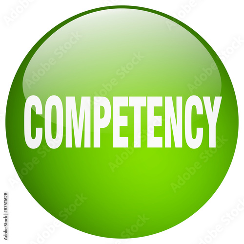 competency green round gel isolated push button