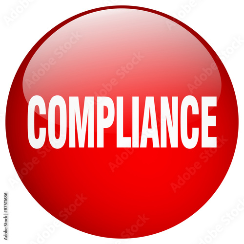 compliance red round gel isolated push button