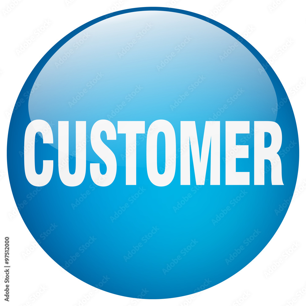 customer blue round gel isolated push button customer blue round gel isolated push button