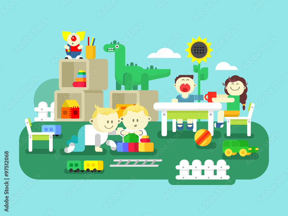 Kindergarten flat design Kindergarten flat design
