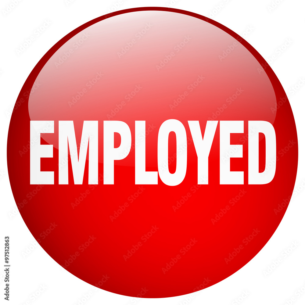 employed red round gel isolated push button employed red round gel isolated push button