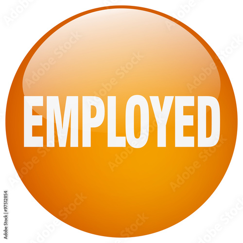 employed orange round gel isolated push button