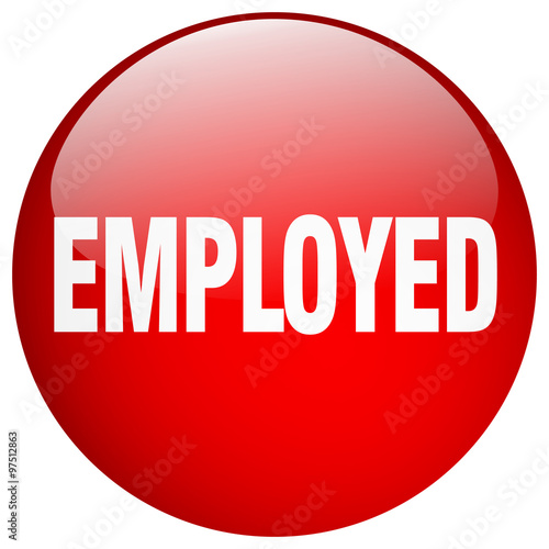 employed red round gel isolated push button