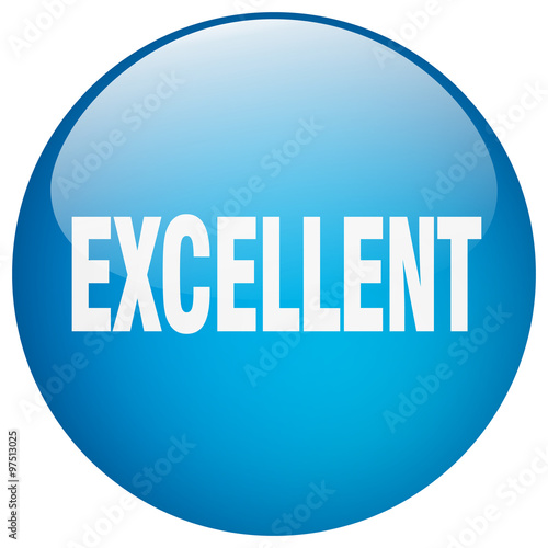 excellent blue round gel isolated push button