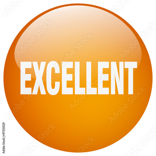 excellent orange round gel isolated push button