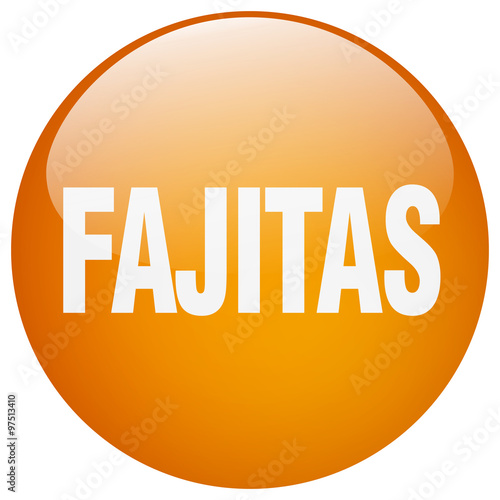 fajitas orange round gel isolated push button