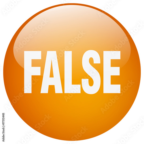 false orange round gel isolated push button
