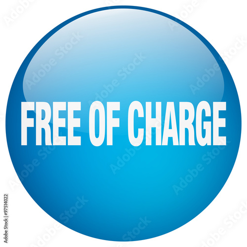 free of charge blue round gel isolated push button