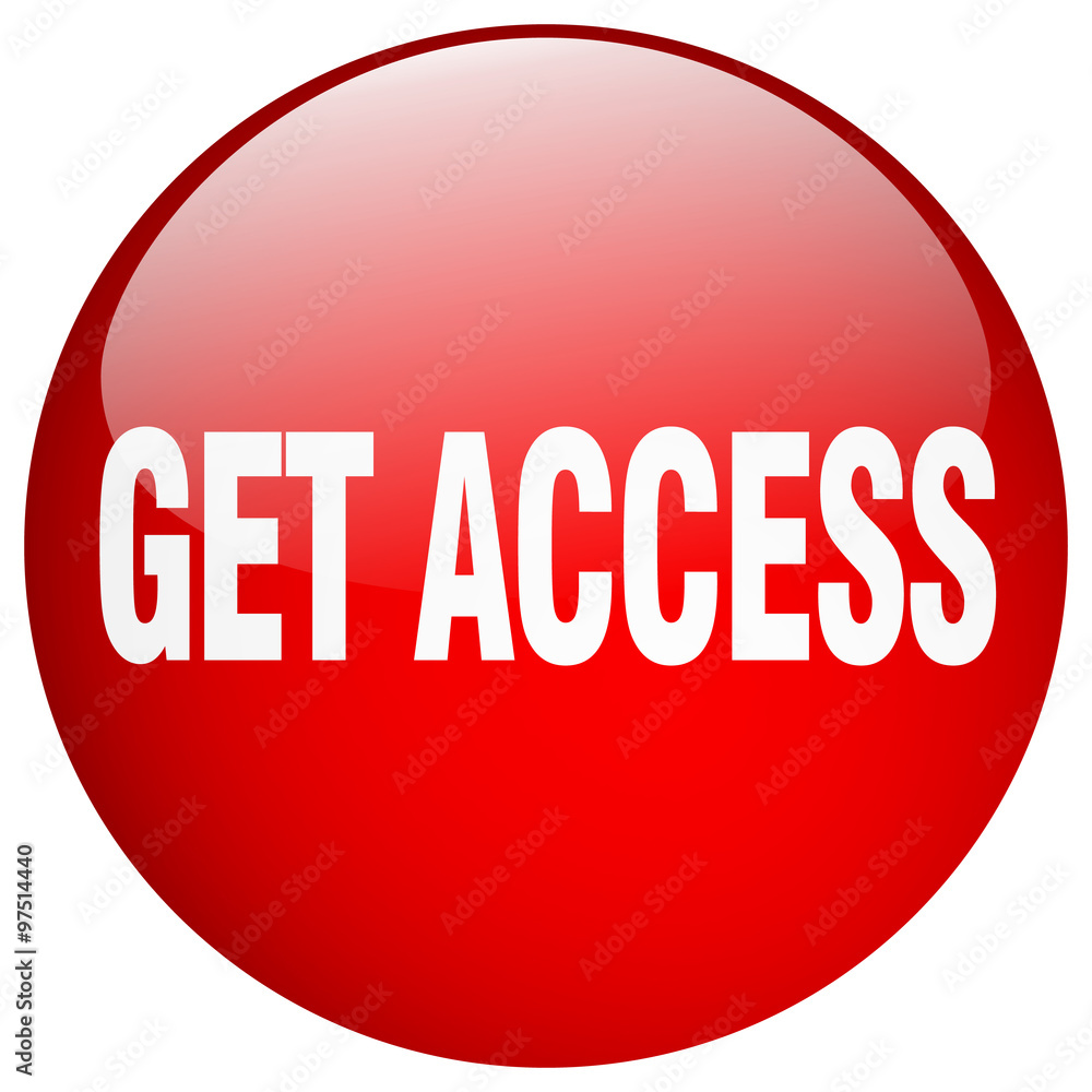 get access red round gel isolated push button get access red round gel isolated push button