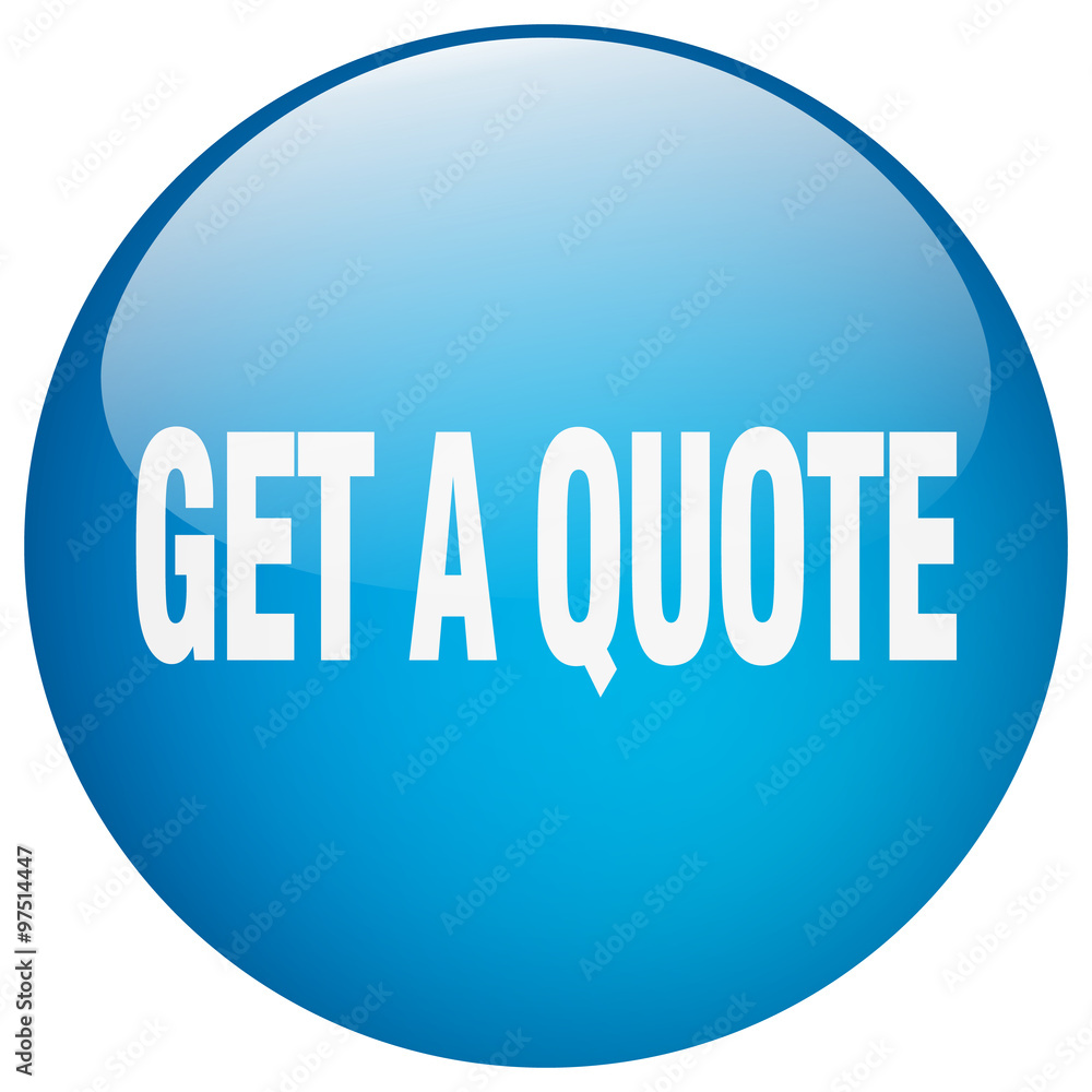 get a quote blue round gel isolated push button