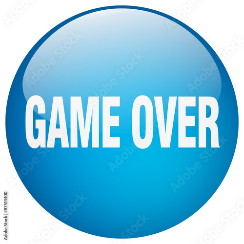game over blue round gel isolated push button