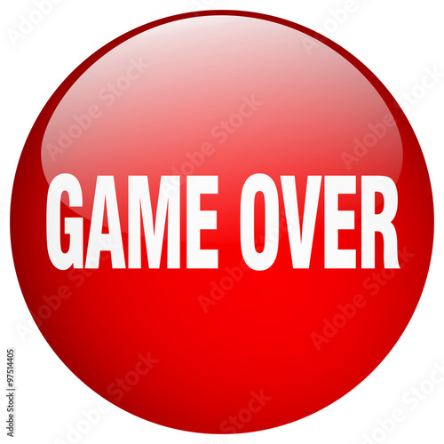 game over red round gel isolated push button