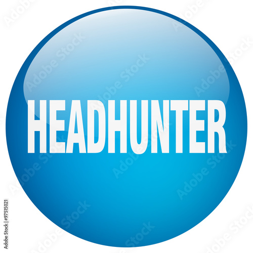 headhunter blue round gel isolated push button