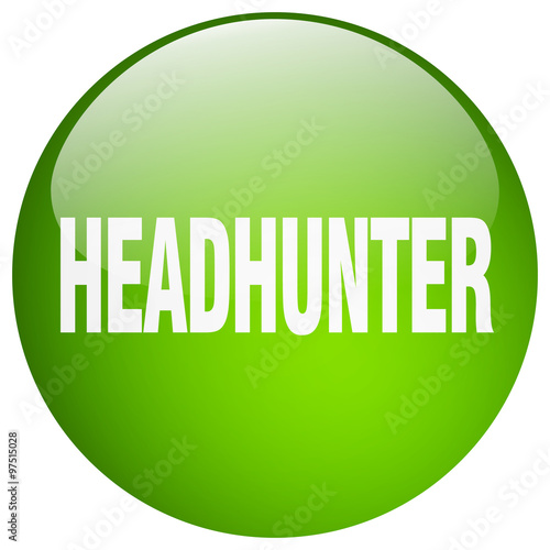 headhunter green round gel isolated push button