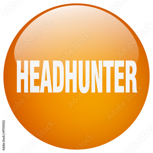 headhunter orange round gel isolated push button