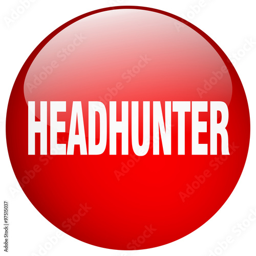 headhunter red round gel isolated push button
