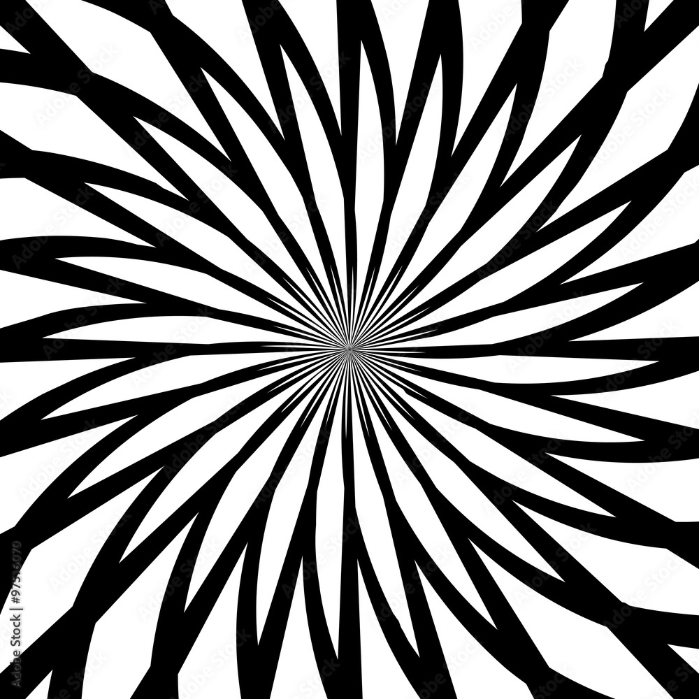 Black and White Abstract Psychedelic Art Background. Vector Illu Black and White Abstract Psychedelic Art Background. Vector Illu