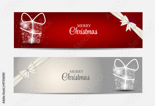 Christmas Snowflakes Website Header and Banner Set Background Ve