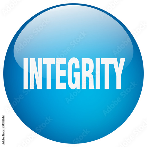 integrity blue round gel isolated push button