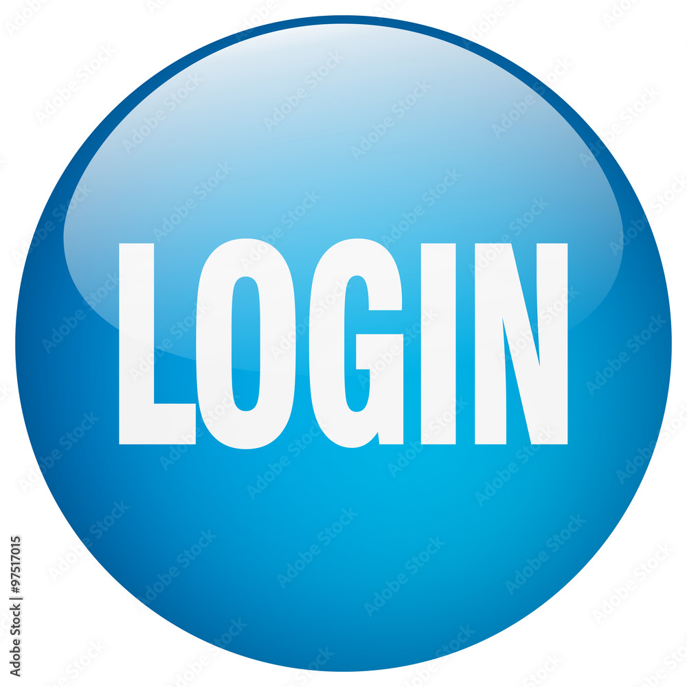 login blue round gel isolated push button login blue round gel isolated push button