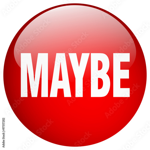maybe red round gel isolated push button