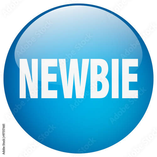 newbie blue round gel isolated push button