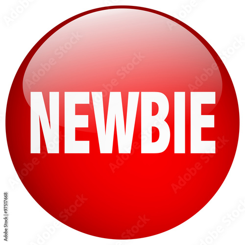 newbie red round gel isolated push button