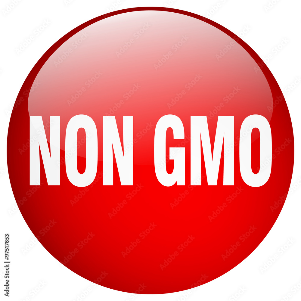 non gmo red round gel isolated push button non gmo red round gel isolated push button
