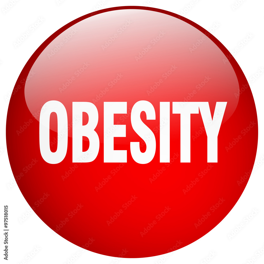 obesity red round gel isolated push button obesity red round gel isolated push button